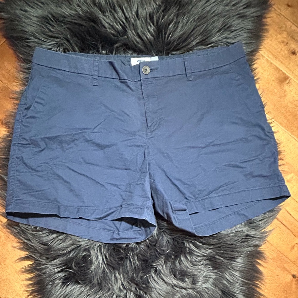 Old Navy Mid Rise Navy Blue Shorts Size 16 - Picture 2 of 5